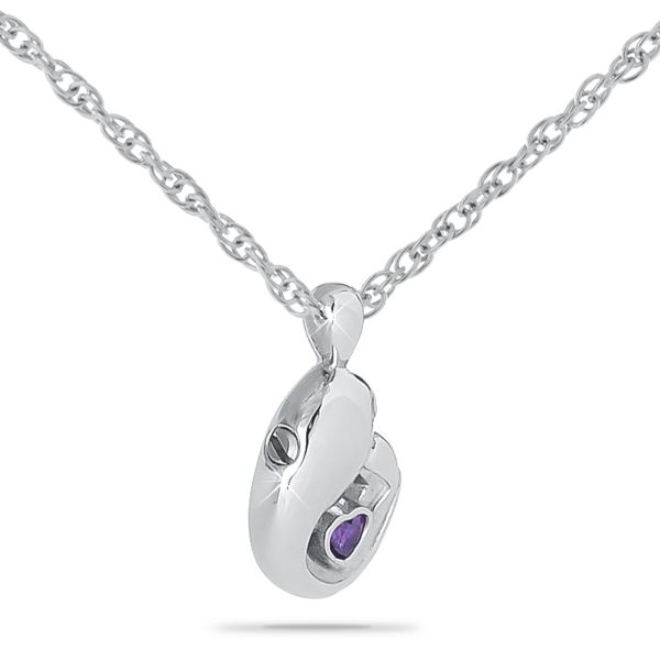 Mother's Love Purple Stone Silver Keepsake