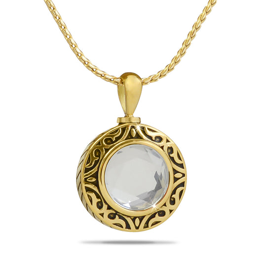 April White Gold Steel Keepsake