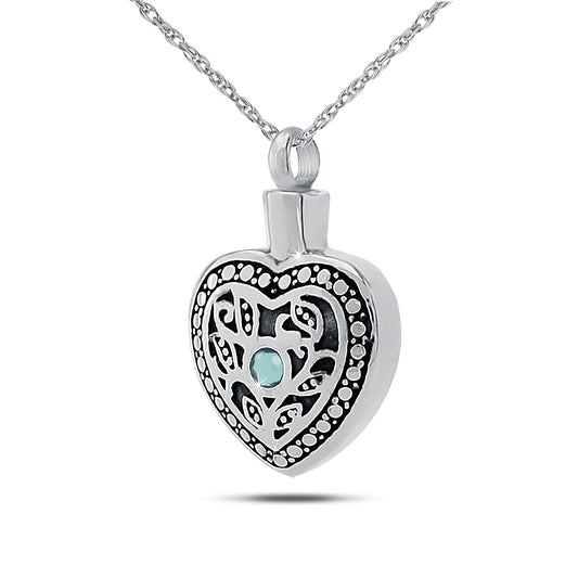 April w/ Clear Zirconia Stainless Steel Keepsake