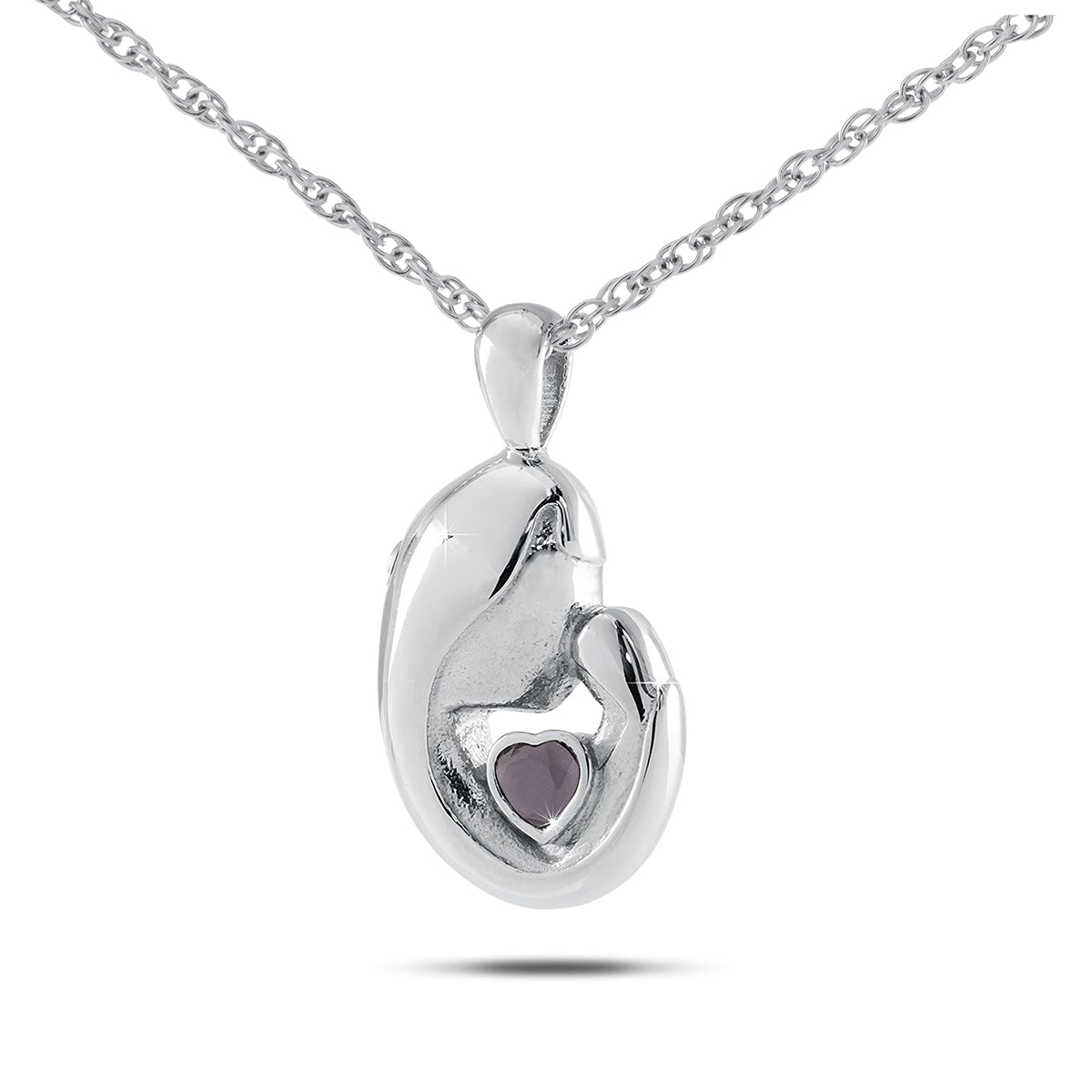February w/ Amethyst Sterling Silver Keepsake