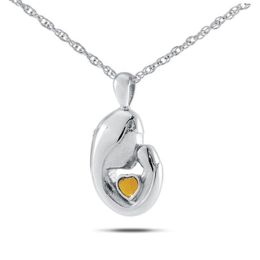 November w/ Citrine Sterling Silver Keepsake